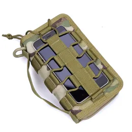 EDC Molle Tactical Outdoor Wallet Checkbook Militär Combat Camping Vandring Klättring Armé Funs Mini Pack Key Tools Storage Bag Q0721