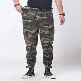 Oversized XXL-7XL tide brand men's pants loose casual camouflage non-elastic T-shaped fashion trousers X0621