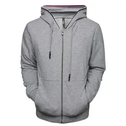 Mäns Hoodies Sweatshirts Hoodie Zip up Män 2021 Vårt dragkedja Cardigan Bomull Mjuk Känsla Fast färg Slim Fit Hög kvalitet