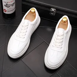 Designer Spring/autumn Vulcanized Wedding Party Shoes British Fashion Sport Male Sneakers Breathable Casual Daily Little White Loafers X98