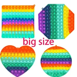 Big Super Size 20CM Rainbow Push Bubble Fidget Toys Large Oversize Sensory Stress Reliever Toy Adult Kids Gifts DHL