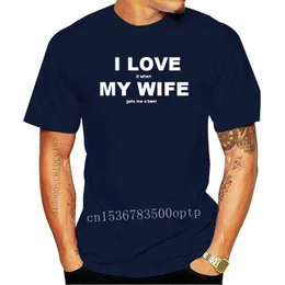 Presentes de aniversário de camiseta do novo homem para o marido, eu amo minha esposa humor de cerveja engraçado camise