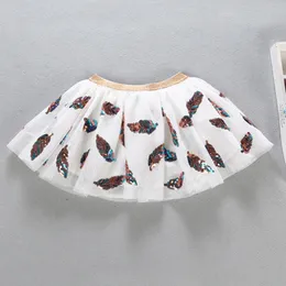 Sequins Baby Girl Tulle Skirt Summer Children Kid Girls Tutu Mini Cute Feather Clothes Drop 210429