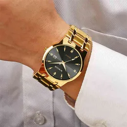 wwoorファッションダイヤモンドの男性腕時計トップブランド豪華ゴールドブラッククォーツ腕時計防水自動日付レリーゴマスキュリノ210804
