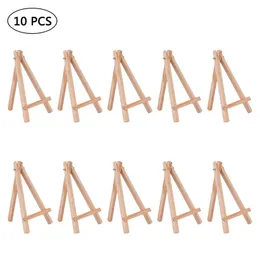 Party Decoration 10Pcs Mini Wood Easels Artist Painting Triangle Table Stand Menu Card Display Holder For Phone Weddings Parties