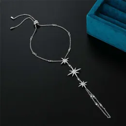 Silver Color Charm Hand Palm Bracelet For Women Trendy Elegant Star Zircon Bracelets Jewelry Party Gifts Zk40 211124