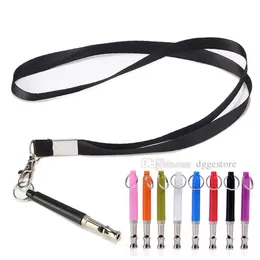 Professionell Ultraljudshund Whistles Puppy Bark Control Training Tool med Lanyard Dog Whistle för att sluta skälla 8 färg grossist g02