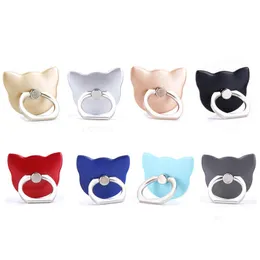 Cat Head Shape Metal Ring Phone Holders with Stand New Style Cellphone Holder Mounts Fashion For iPhone Samsung Huawei Universal All Smartphone DHL Fast