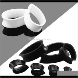 1 Paar Sile Flexible Plugs und Tunnel Wassertropfenförmige dünne Ohrlehre Expander Bahre Ohrringe Piercing für Körperjude Q Sqciwt Dkav X2Cqu