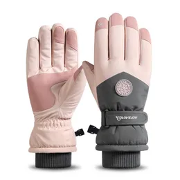 Mittens Winter Ski Gloves Ladies Outdoor Riding Windproof Waterproof Glove Plus Velvet Non-slip Touch Screen Cycling Sports