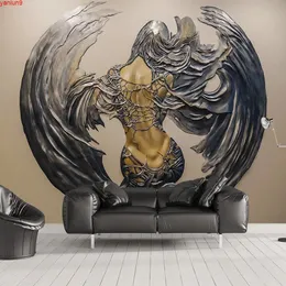 Custom 3D Wall Murals Wallpaper Beauty Wings Sculpture European Style Study Room Bedroom Living Decoration Art Muralgood quatity