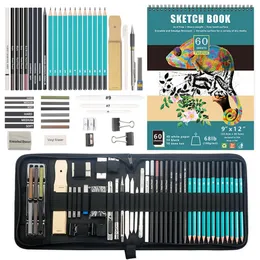 50 datorer/set skisspennor Set Drawing Kit Art Målningsverktyg för nybörjare Sketching Ritning Stationery levererar kreativa gåvor till barn