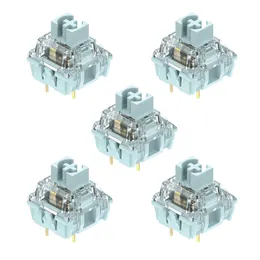 5pcs/pack TTC Bluish White Switch Linear Switches For Customized Mechanical keyboard Switch MX Series 3 Pins Dropship