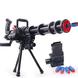 Gatling Continuous Soft Shot Toy Gun Model Figure Rubber Bullet Machine For CS Shooting Game Children Toys Outddoor Games