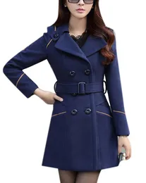 Damen Wollmischungen ZOGAA Herbst Winter Damen Langer Trenchcoat Elegant Solide Slim Fit Mantel Jacke Weiblich Outwear Fleece