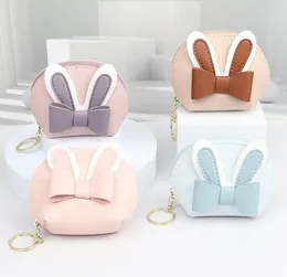 10pcs Wallet Bag Women PU Rabbit Decoration Shell trapezoid Shaped Multi-functional Portable Short Coin Purses Mix Color