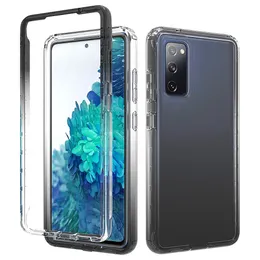 견고한 갑옷 PC + TPU 2 삼성 갤럭시 S20 Fe 5g Shockproof Back Cover S20 Fan Edition 용 투명한 전화 케이스