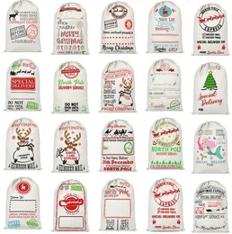 Домашний рождественские подарочные сумки льняные тканевые сумки 39 стилей 48 * 64 см SANTA SACK Drawstring Bag ZC540