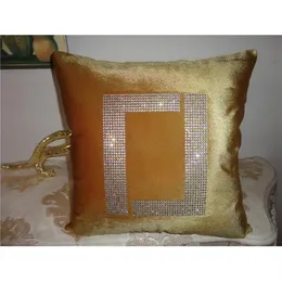 ダイヤモンド高品質デザイナーのファッションカシミヤクッションコットンシルクレターFプリント枕カバーCuscino