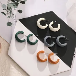 Korean Style Solid Color Earrings For Women Fashion Cute Moon Matte Wooden Earrings Wood Ear Ring Fashion Jewelry Gift