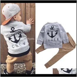 Set Abbigliamento Baby Maternità Drop Delivery 2021 Aile Rabbit Boys Winter Born Toddler Bambini Neonati Vestiti Tshirt Felpa con cappuccio Topslong Pantaloni Outfi