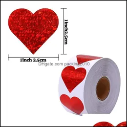 Evento suprimentos festivos em casa Gardenred Love Heart Scrapbooking Diy Gift Streting Sealing Seter Birthday Party Stationery Valentines