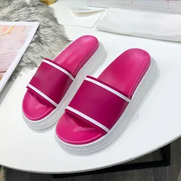 Woman shoes fashion Beach Hotel Shower Red RoomThick bottom White slipper platform Alphabet Sandals lady Leather High heel Slippers Luxurys Designers