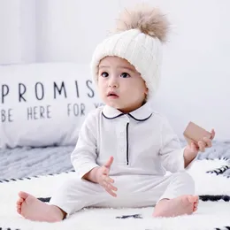Berbeć butikowe ubrania baby boys bawełniane odzież wiosna niemowlę długim rękawem biała koszula dzieci podkreśla 210615