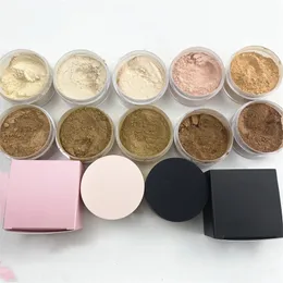 10 färger smink lös pulver genomskinlig efterbehandling pulver Vattentät kosmetisk puff för ansiktsfinish inställning med puff