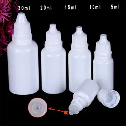 Bianco vuoto 5 ml 10 ml 20 ml 30 ml Contagocce liquido per la cura degli occhi Campione PE Squeezable Eyes Drop Bottiglie riutilizzabili