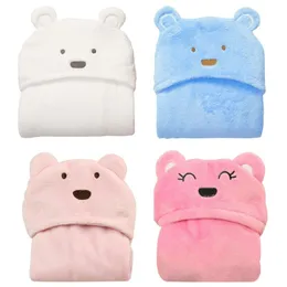 Towel Cute Animal Cartoon Super Soft Babies Blanket Kids Hooded Bathrobe Toddler Baby Bath Comfortable Infant Wrap Sleepsack 210728