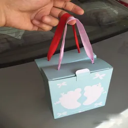 Emballage cadeau Boîtes à chaussures de bébé avec poignée Portable Boîte d'affichage de chaussures de nouveau-né avec fenêtre Boîtes cadeaux de chaussures de bébé pour bébé