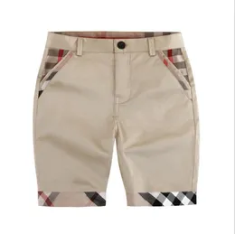 Gentleman Style Summer Boys xadrez Shorts Miúdos Botão Lazer Calças do meio Crianças Roupas Boy Roupas 2-8 Anos