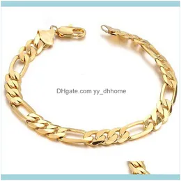Link, Bracelets Jewelry6Mm/10Mm Classic Vintage Gold Color Figaro Chain Bracelet Men Punk Hip Hop Jewelry Drop Delivery 2021 Epp0J