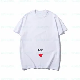 남자 여자 패션 하트 인쇄 탑스 남자 캐주얼 느슨한 흰색 티셔츠 애호가 고품질 티셔츠 S-2XL