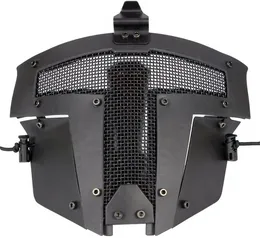 Maschera protettiva per accessori per casco veloce con maschera in maglia d'acciaio tattica completa