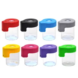 Smoking Accessories LED Storage Jar Magnifying Stash Dry Herb Tobacco Containers 155ml Mag Glowing Container Vacuum Bottle Medicine Seal Cigarette Can Pill Case