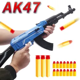 AK47 Soft Rubber Bullet Manual Gun Toy Rifle Simulation Blaster Airsoft For Boys Outdoor Game Birthday Gifts