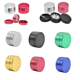 Tobak Spice Dry Herb Grinder High-End Rökning Tillbehör 40/50 / 55mm 6 Färger 3 Layer Aluminium Alloy Metal Crusher OEM Anpassad