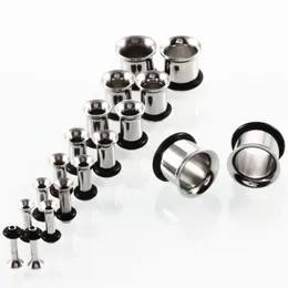 Tunnels Body Jewelryear Plugs F20 Mix 3-14mm 100st/Lot Rostfritt stål Enkelt flare kött tunnel piercing smycken droppleverans 2021 bjhj