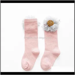 Odzież Baby, Kids Maternity Canis Baby Girl Knane High Flower Bows Princess Socks Cute Long Tube Booty1 Drop Dostawa 2021 NJPS0