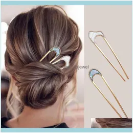 Jóias JewelryFashion Metal Sticks for Women Shell Clip Pins Minimalista Meninas Hairpins Hair Bun Maker Headwear Entrega 2021 DWJXZ