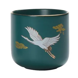 Ceramics Tea Cup Handmade crowned crane bowl Retro Teaware Accessories Single Master Cups Pinming Drinkware