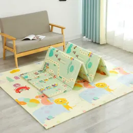 Xpe Vattentät Mjukt Golv Dubbelsidig Fällbar Crawling Carpet Baby Play Mat Pedagogiska Leksaker Kids Activity Rug Folding Blanket 210724