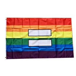 Equality Rainbow Flag For Decoration 3x5 FT Promotional Festival Party Gift 100D Polyester Indoor Outdoor Printed