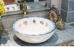 Antikes chinesisches keramikfarbenes Badezimmerwaschbecken, Handwaschschüsseln, Lavabo-Waschbecken, Badezimmerwaschbecken, Keramikschüsselbecken