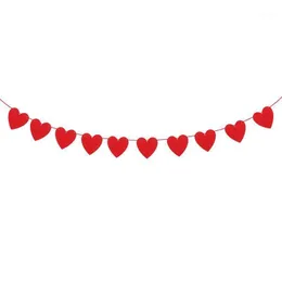 Party Decoration 3M Hanging Decor Red Love Heart Bunting Banners Garland Wedding Valentines Day Birthday Bridal Shower Marriage Proposal