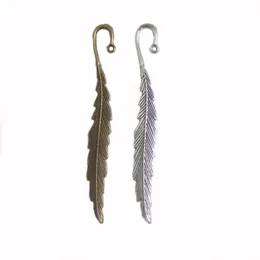 Bookmark Tibetan Silver/Bronze Tone Leaf Feather Charms Pendants For DIY Necklace Earrings Jewelry Findings Making