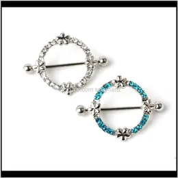 Navelklockknapp D0640 2 Aqua Clear Colors Ring Handstil Nippelringar kropp Piercing smycken dingle accessoarer mode s5cnf pml9m