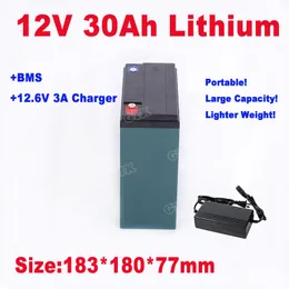 Przenośna bateria z jonem litowym 30AH 35AH 35AH dla zasilania 500W/laptopa/lampa ksenonowa/kamera CCTV+ładowarka 5A
